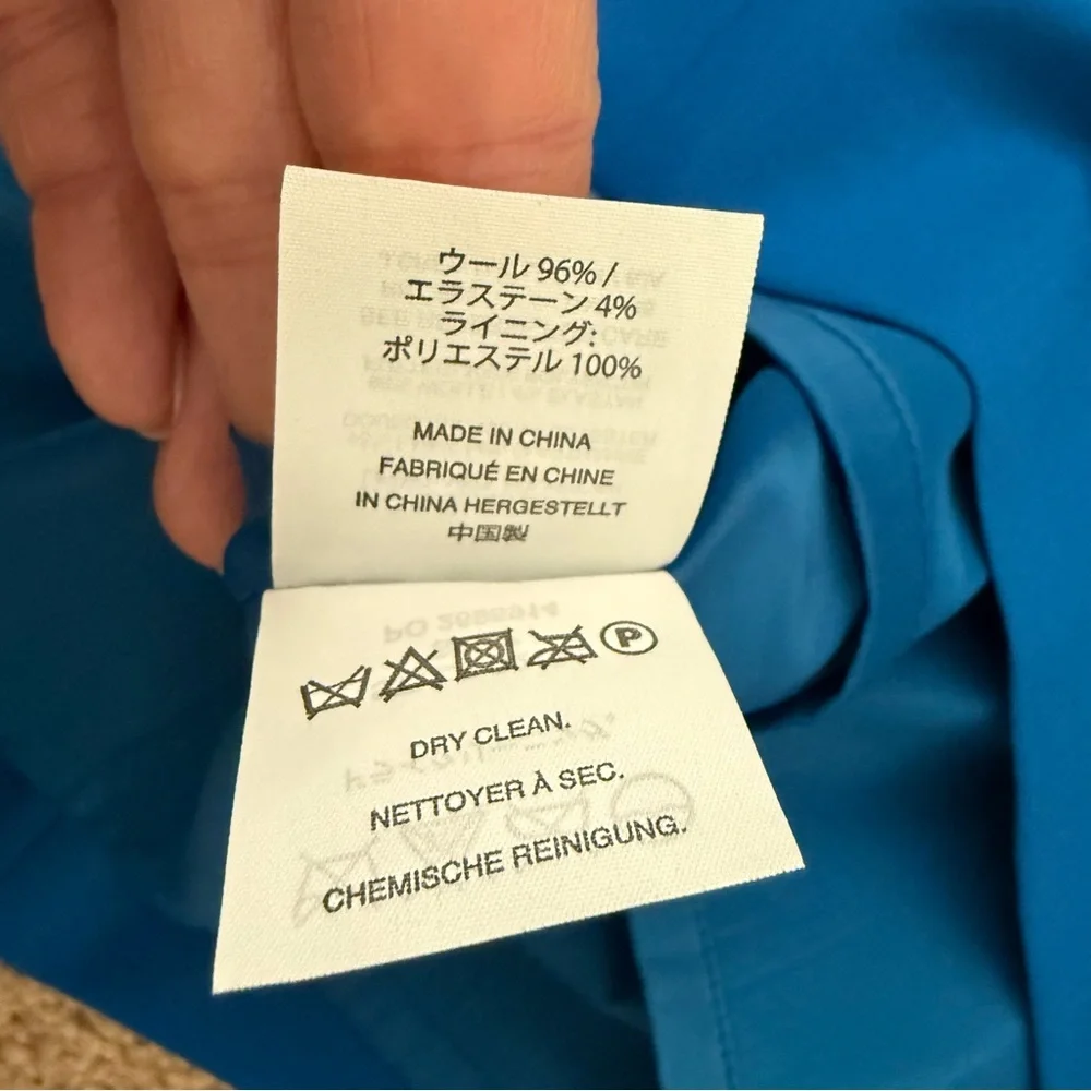 NWT J. Crew Royal Blue Sheath Dress with V-Neck back zipper back vent suiting